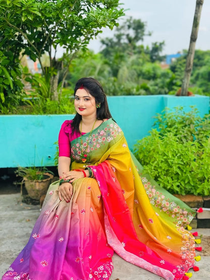 ❤️সিল্কের শাড়ি  ব্লাউজ ❤️