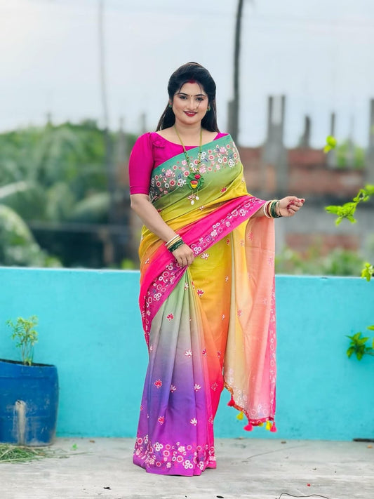 ❤️সিল্কের শাড়ি  ব্লাউজ ❤️