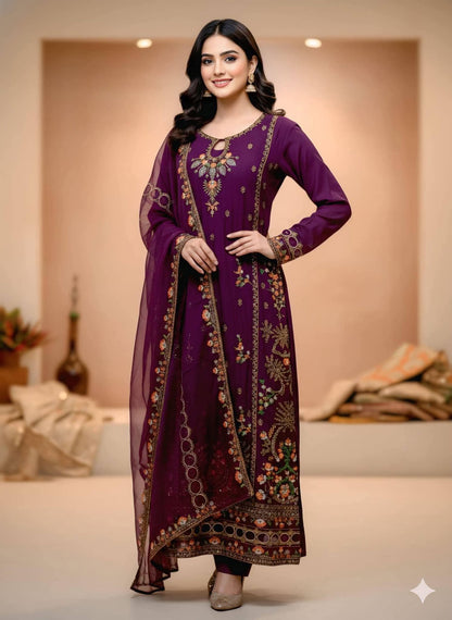 এমব্রয়ডারি কাজ করা সাদা বাহার♦