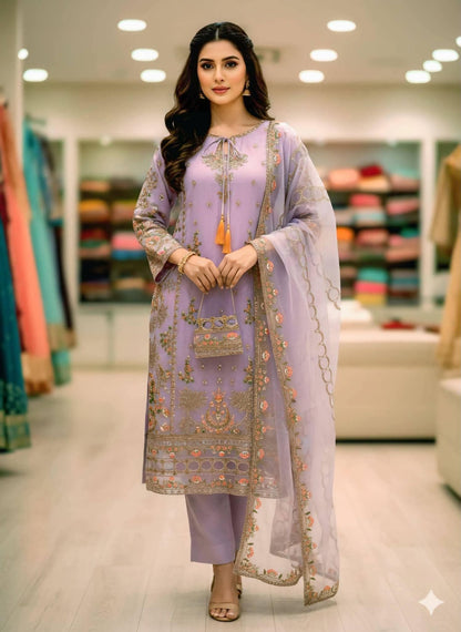 এমব্রয়ডারি কাজ করা সাদা বাহার♦