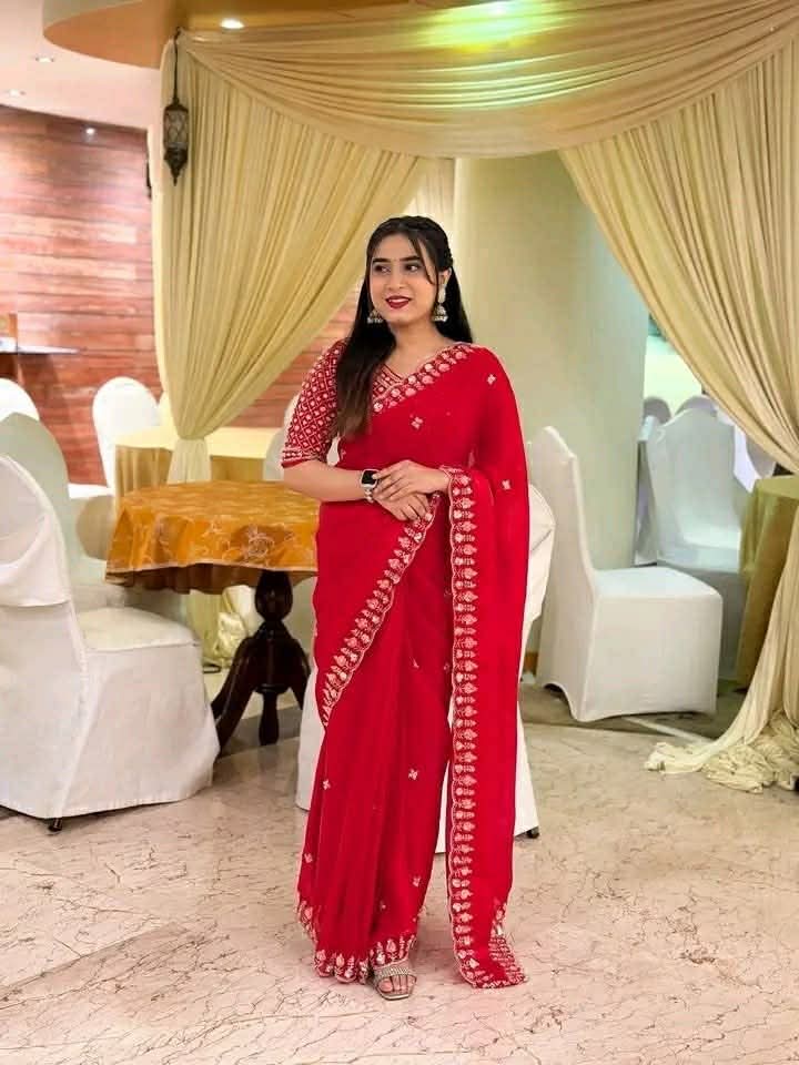 ইন্ডিয়ান জেমিচু ফ্যাব্রিক শাড়ি ✨